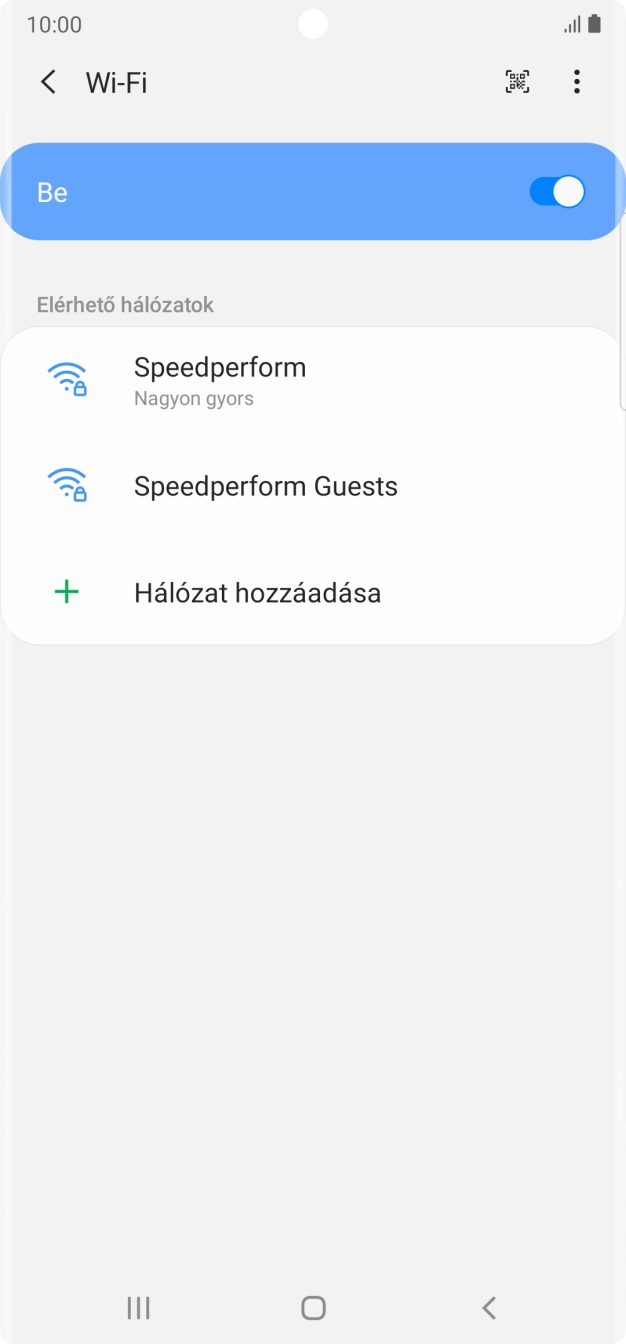 Válaszd ki a kívánt Wi-Fi hálózatot.