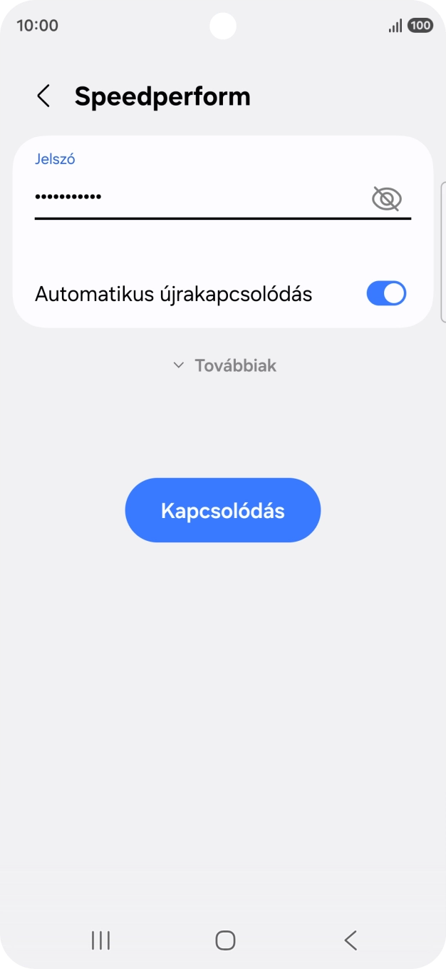 Írd be a Wi-Fi hálózatodhoz tartózó jelszót, és válaszd a Kapcsolódás lehetőséget. Írd be a Wi-Fi hálózatodhoz tartózó jelszót, és válaszd a Kapcsolódás lehetőséget.