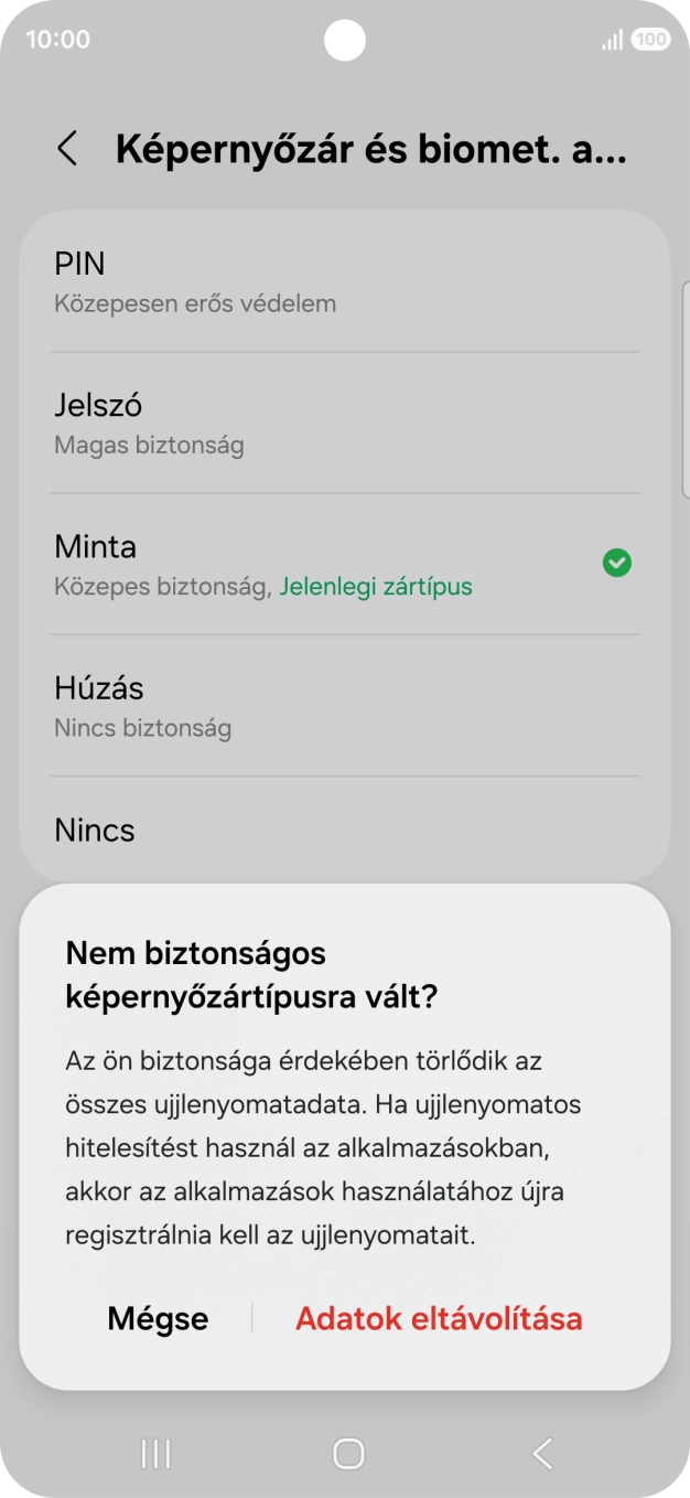 Válaszd az Adatok eltávolítása lehetőséget.