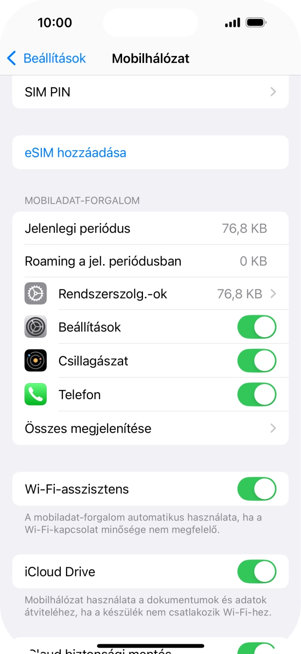 Válaszd a SIM PIN lehetőséget.