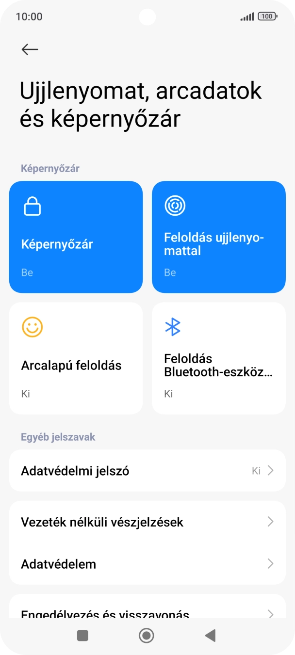 Válaszd a Képernyőzár lehetőséget. Válaszd a Képernyőzár lehetőséget.