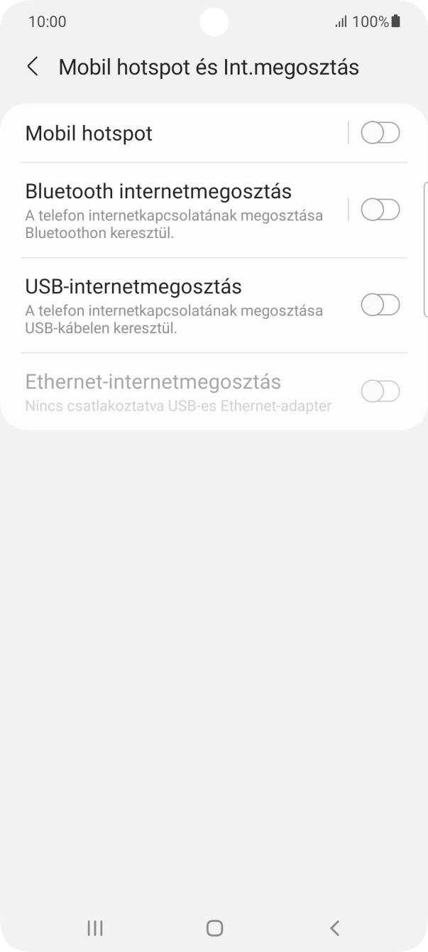 Válaszd a Mobil hotspot lehetőséget. Válaszd a Mobil hotspot lehetőséget.
