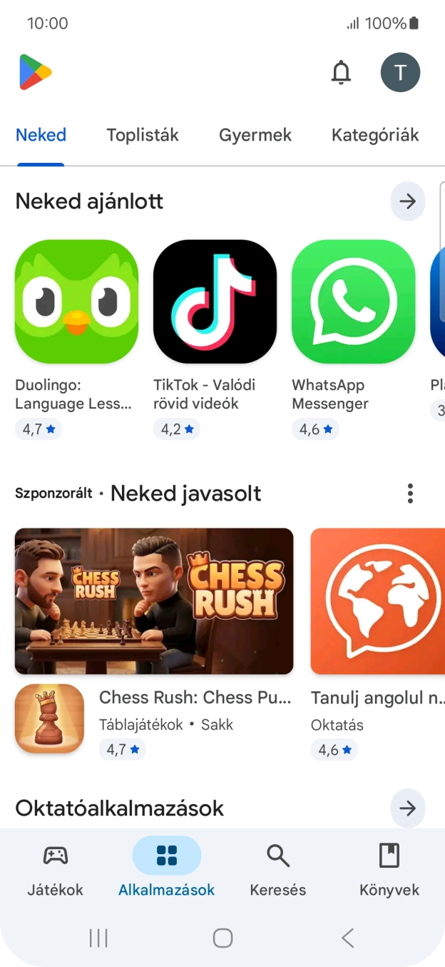 Válaszd a Keresés lehetőséget. Válaszd a Keresés lehetőséget.