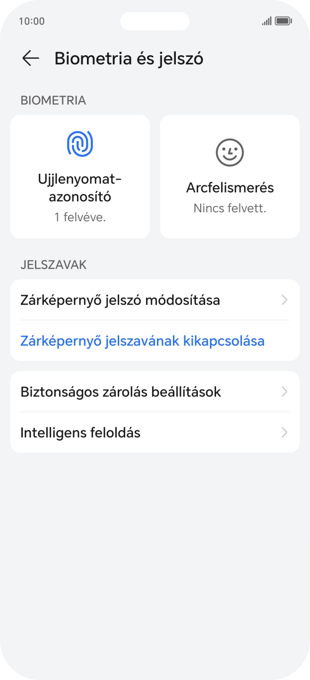 Válaszd a Zárképernyő jelszavának kikapcsolása lehetőséget, és írd be az extra képernyőzárkódot, amit korábban már beállítottál. Válaszd a Zárképernyő jelszavának kikapcsolása lehetőséget, és írd be az extra képernyőzárkódot, amit korábban már beállítottál.