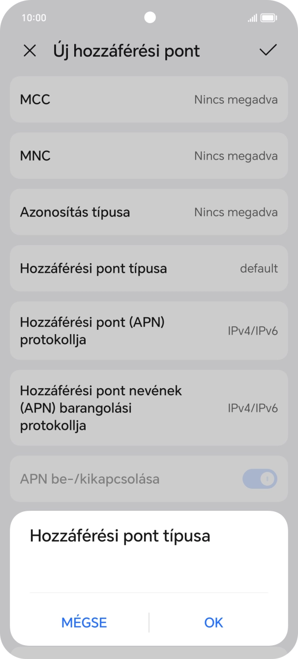 Írd be azt, hogy default, és válaszd az OK lehetőséget.