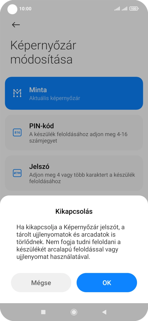 Válaszd az OK lehetőséget. Válaszd az OK lehetőséget.