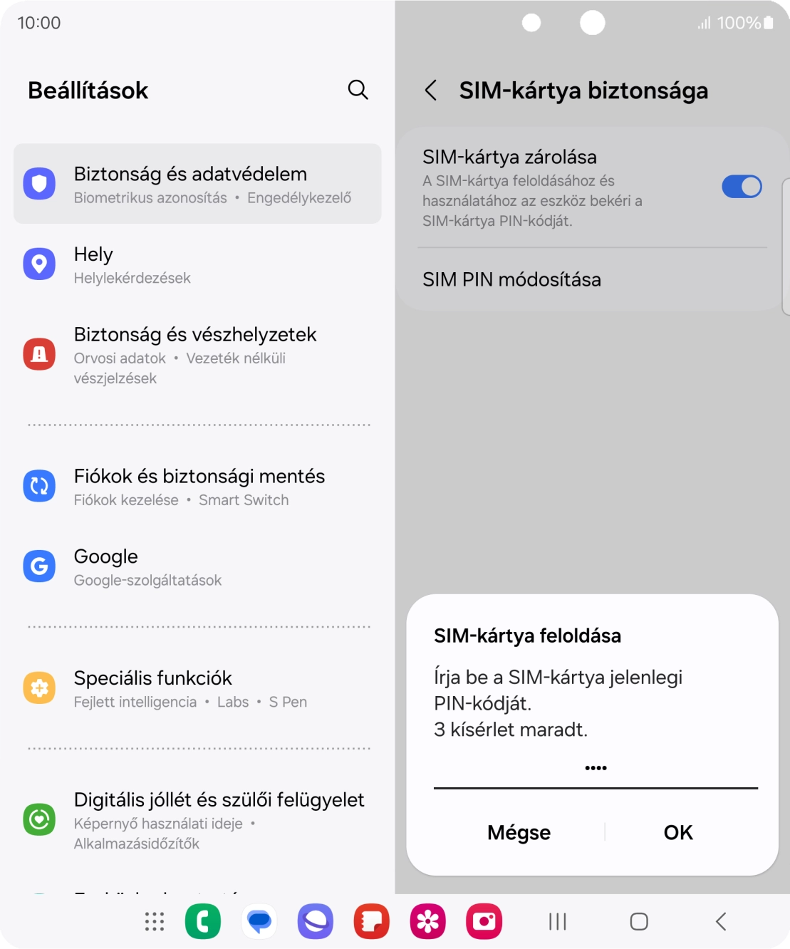 Írd be a PIN-kódot, és válaszd az OK lehetőséget.