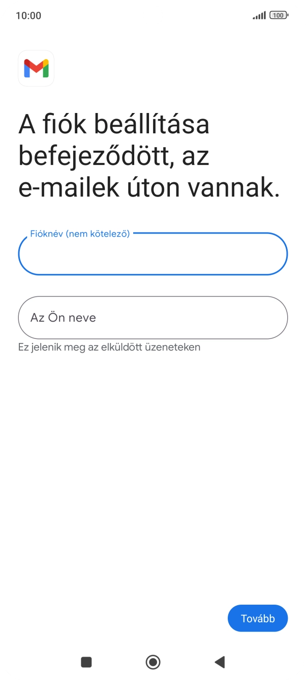 Kattints Az Ön neve mezőre, és írd be a kívánt küldőnevet.