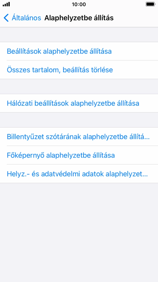 Válaszd a Beállítások alaphelyzetbe állítása lehetőséget.