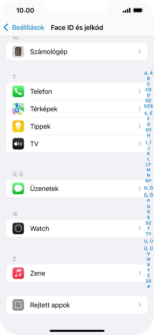 Válaszd az Üzenetek lehetőséget.