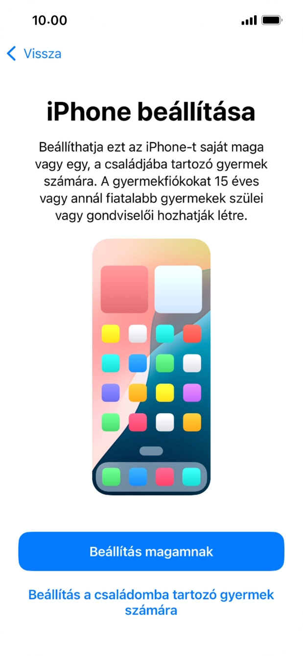 Válaszd a Beállítás magamnak lehetőséget.