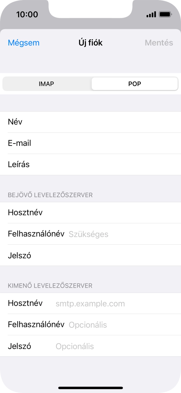 Kattints a Felhasználónév mezőre, és írd be az e-mail-fiókodhoz tartozó felhasználónevet.