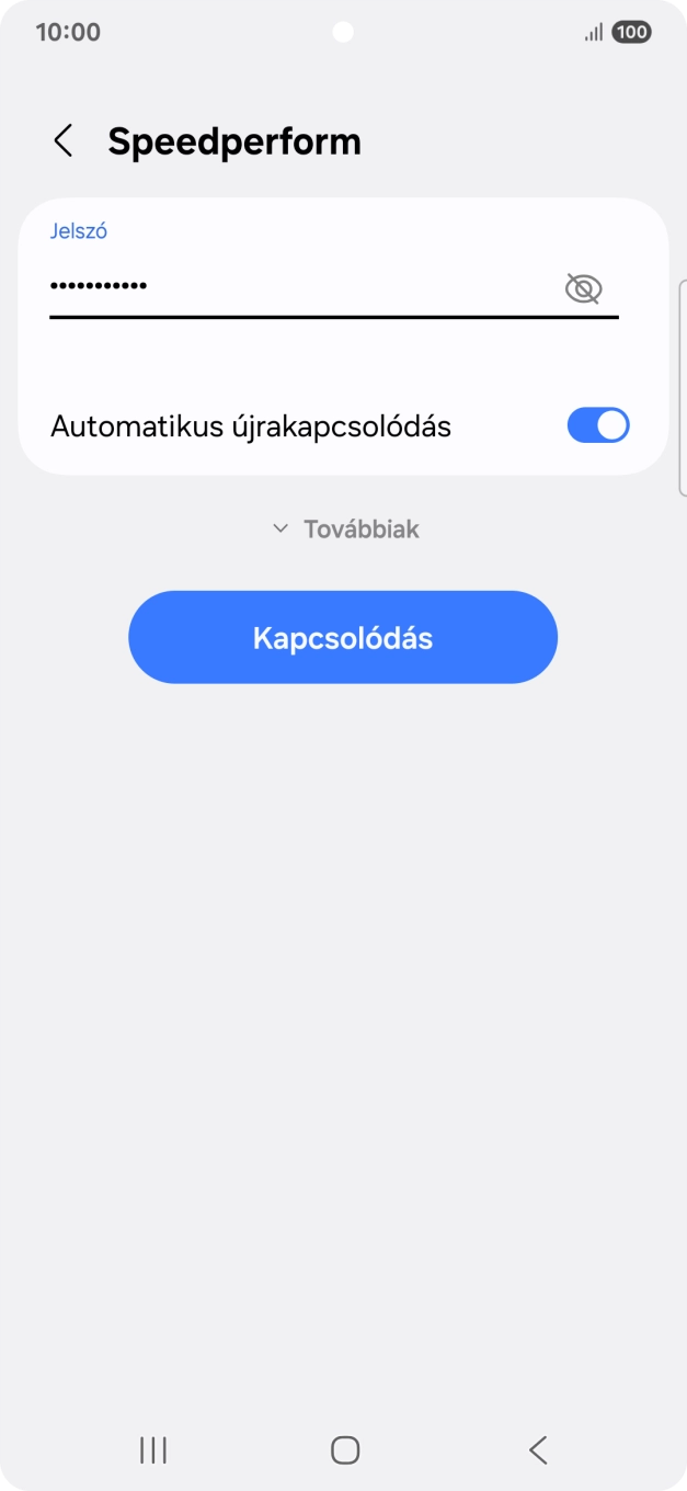 Írd be a Wi-Fi hálózatodhoz tartózó jelszót, és válaszd a Kapcsolódás lehetőséget. Írd be a Wi-Fi hálózatodhoz tartózó jelszót, és válaszd a Kapcsolódás lehetőséget.