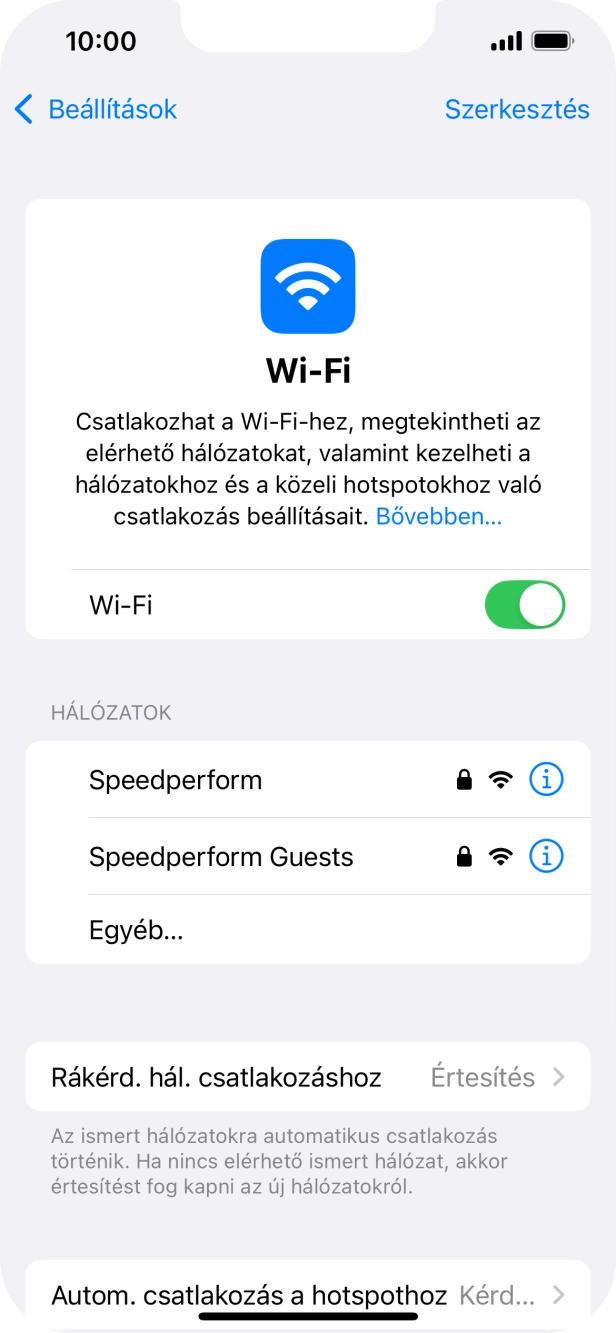 Kattints a kívánt Wi-Fi hálózatra, és írd be a Wi-Fi hálózathoz tartózó jelszót. Kattints a kívánt Wi-Fi hálózatra, és írd be a Wi-Fi hálózathoz tartózó jelszót.