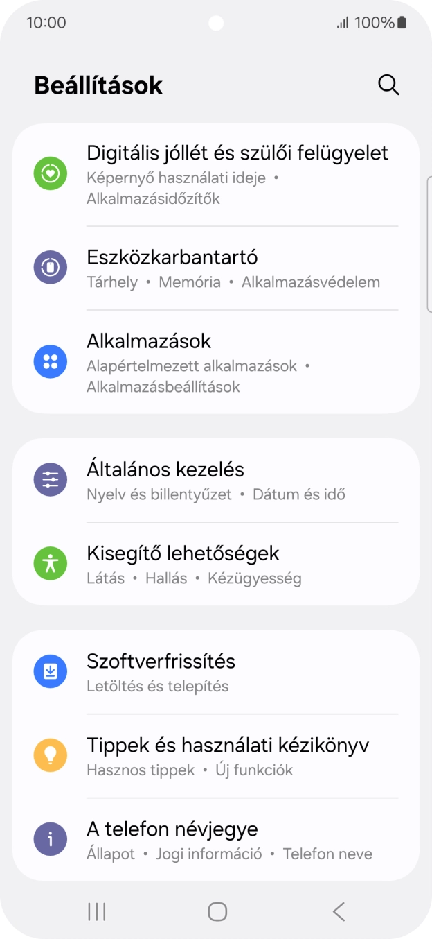 Válaszd az Általános kezelés lehetőséget.