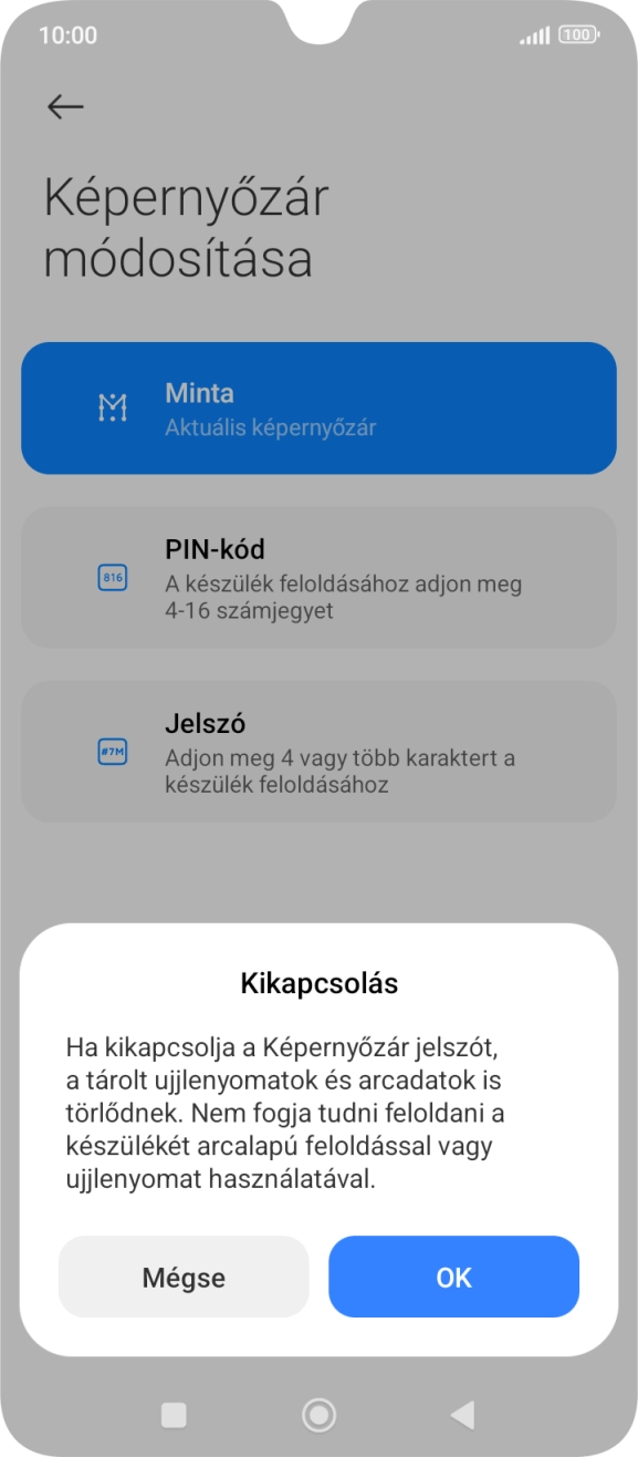 Válaszd az OK lehetőséget. Válaszd az OK lehetőséget.