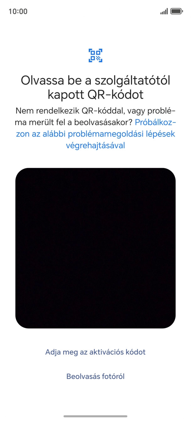 Helyezd az elküldött QR-kódot a telefon kameráján látható kereten belülre a kód beszkenneléséhez.