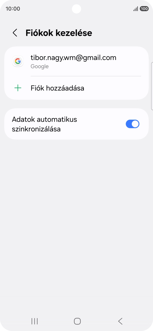 Válaszd a Fiók hozzáadása lehetőséget.
