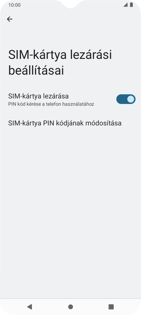 Kattints a „SIM-kártya lezárása” melletti csúszkára a funkció be- vagy kikapcsolásához.