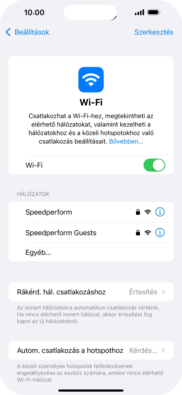 Kattints a kívánt Wi-Fi hálózatra, és írd be a Wi-Fi hálózathoz tartózó jelszót. Kattints a kívánt Wi-Fi hálózatra, és írd be a Wi-Fi hálózathoz tartózó jelszót.