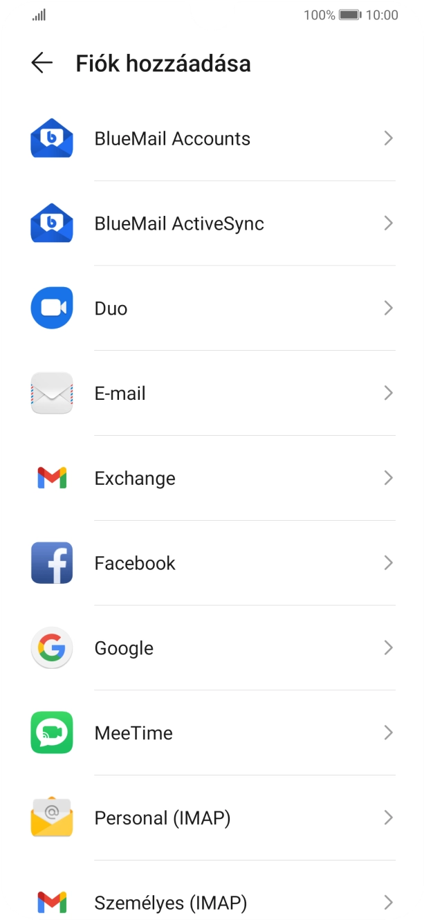 Válaszd a Google lehetőséget.