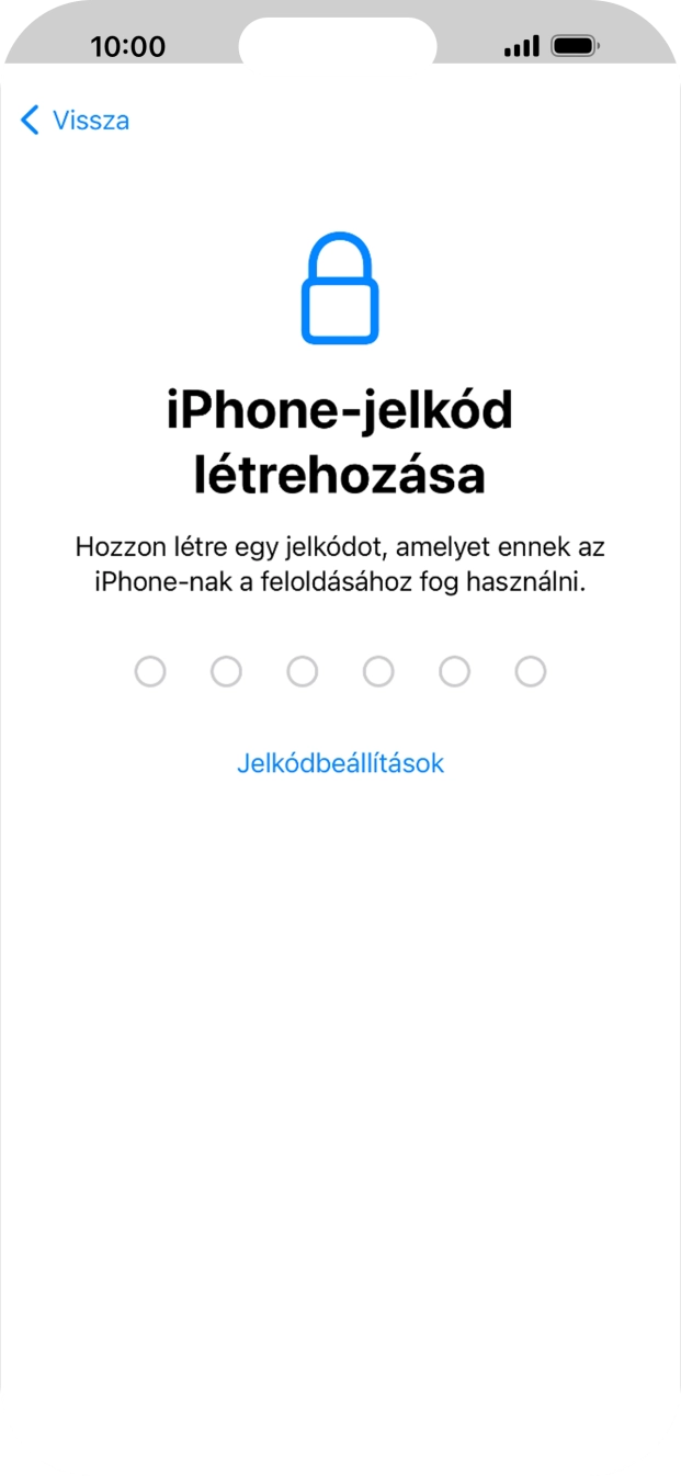 Válaszd a Jelkódbeállítások lehetőséget. Válaszd a Jelkódbeállítások lehetőséget.