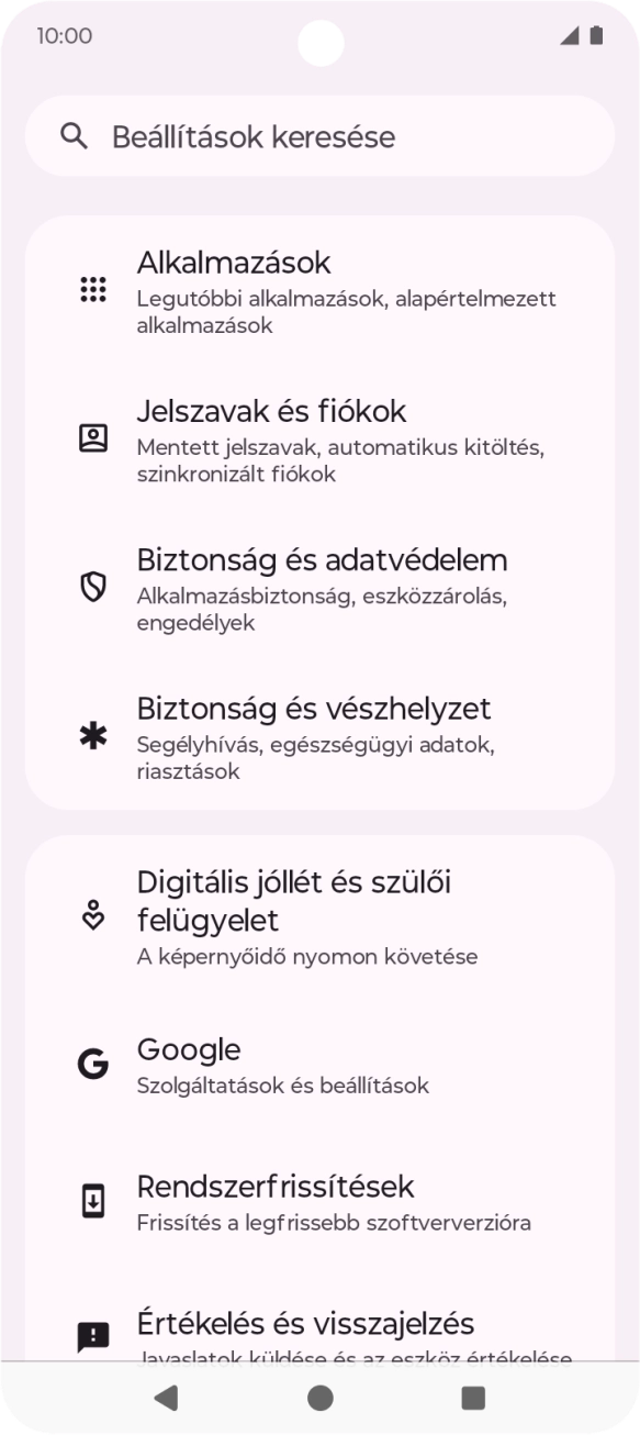 Válaszd a Biztonság és adatvédelem lehetőséget. Válaszd a Biztonság és adatvédelem lehetőséget.