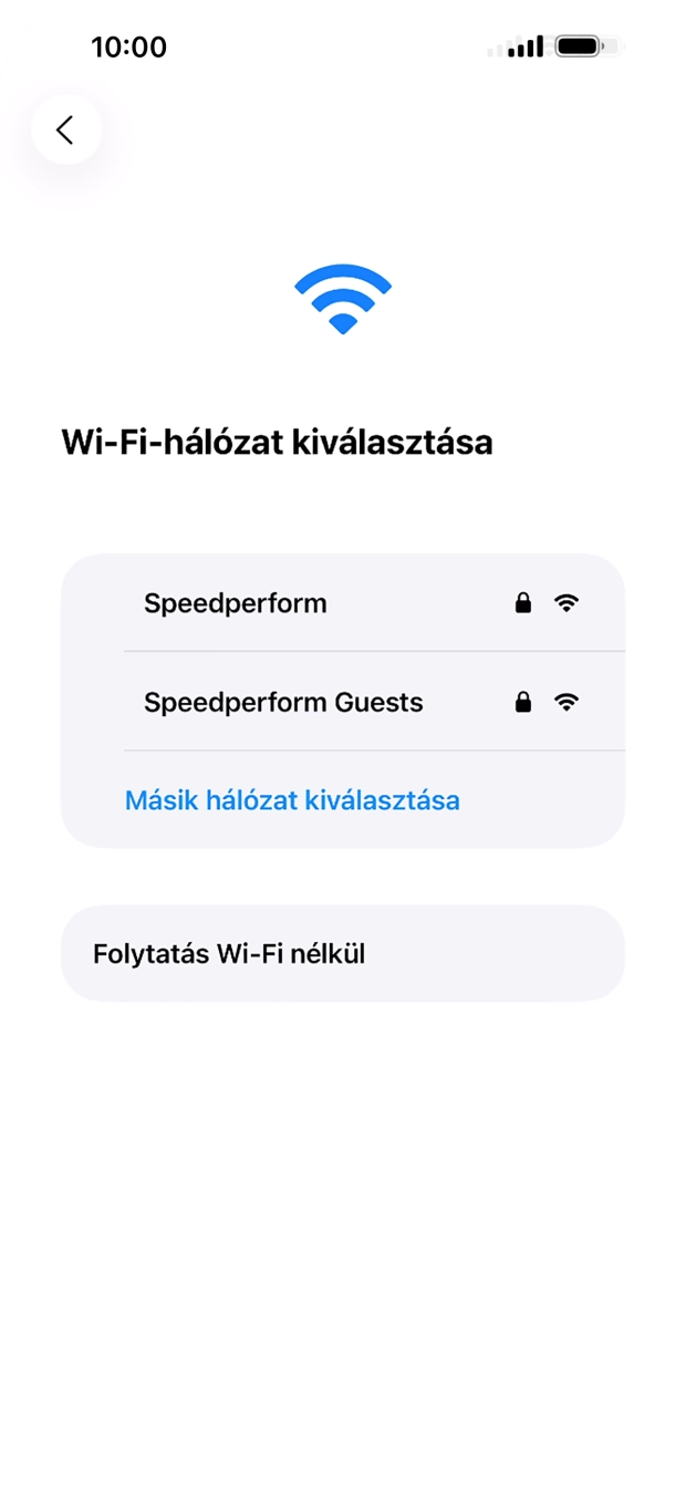 Válaszd ki a kívánt Wi-Fi hálózatot.