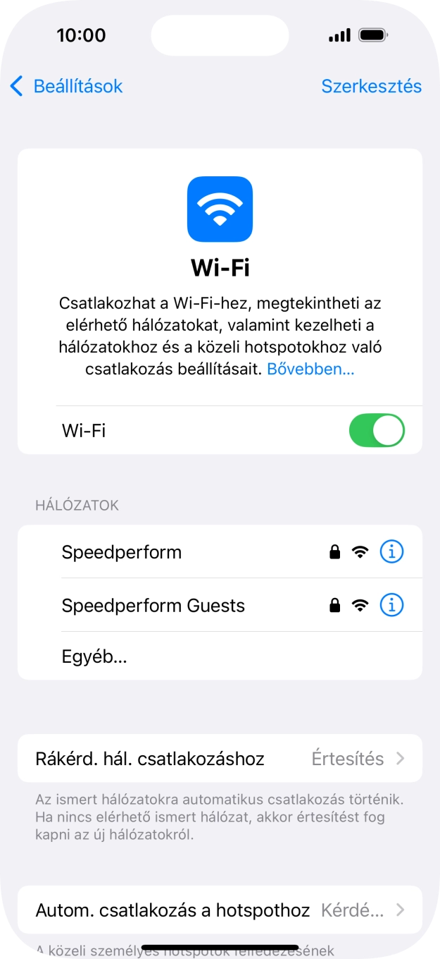 Kattints a kívánt Wi-Fi hálózatra, és írd be a Wi-Fi hálózathoz tartózó jelszót. Kattints a kívánt Wi-Fi hálózatra, és írd be a Wi-Fi hálózathoz tartózó jelszót.