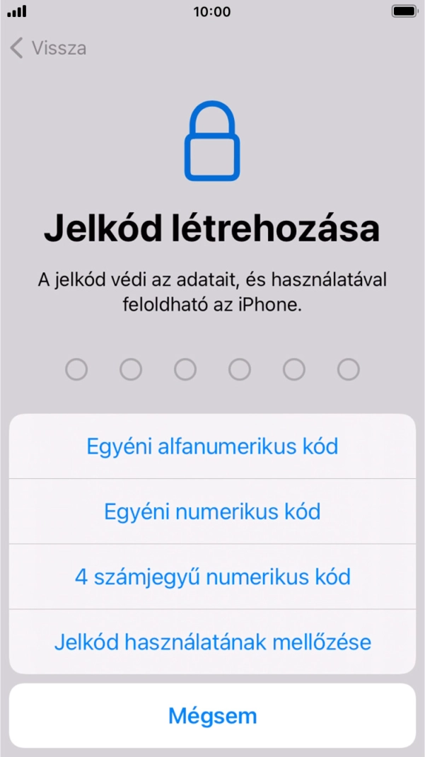 A képernyőzár használatának bekapcsolásához kövesd a képernyőn megjelenő utasításokat, vagy válaszd a Jelkód használatának mellőzése lehetőséget. A képernyőzár használatának bekapcsolásához kövesd a képernyőn megjelenő utasításokat, vagy válaszd a Jelkód használatának mellőzése lehetőséget.