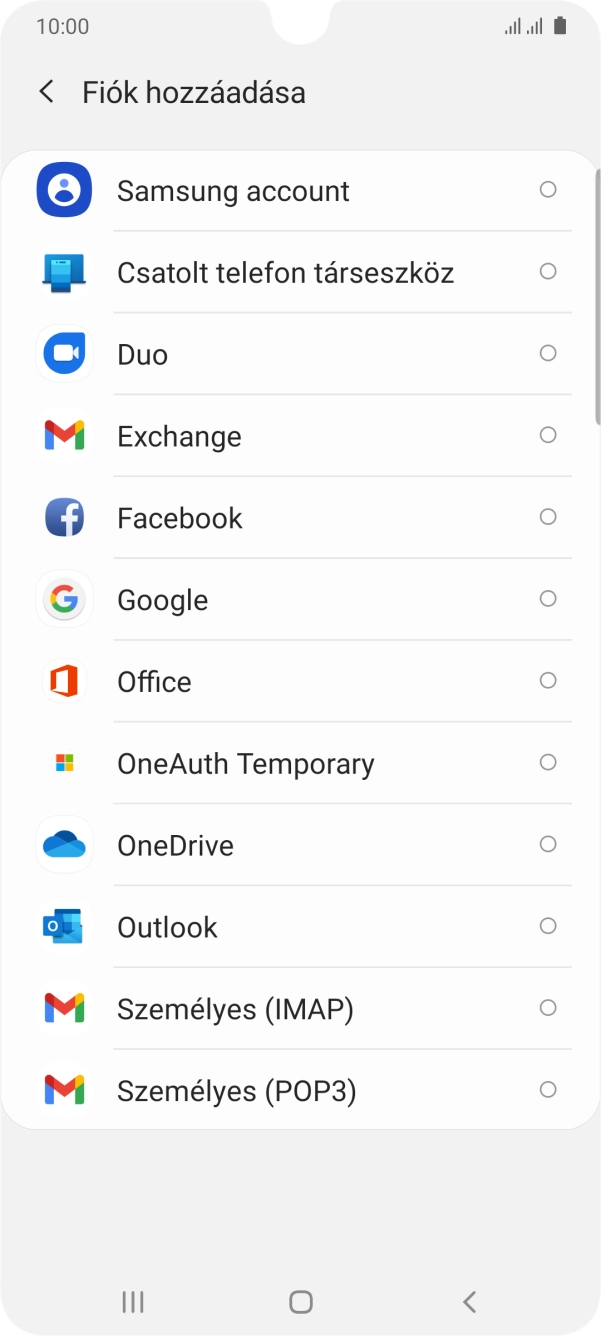 Válaszd a Google lehetőséget.