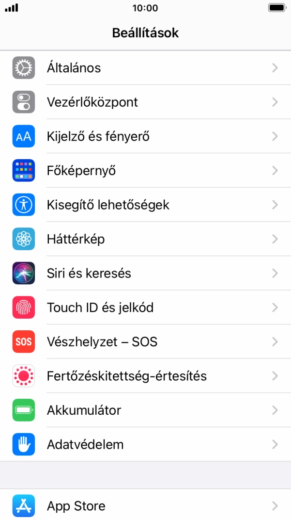 Válaszd az Általános lehetőséget.