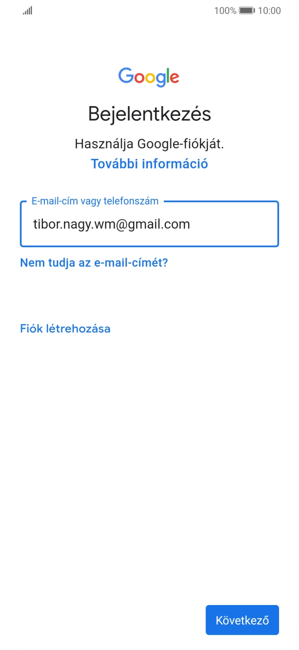 Válaszd a Következő lehetőséget.