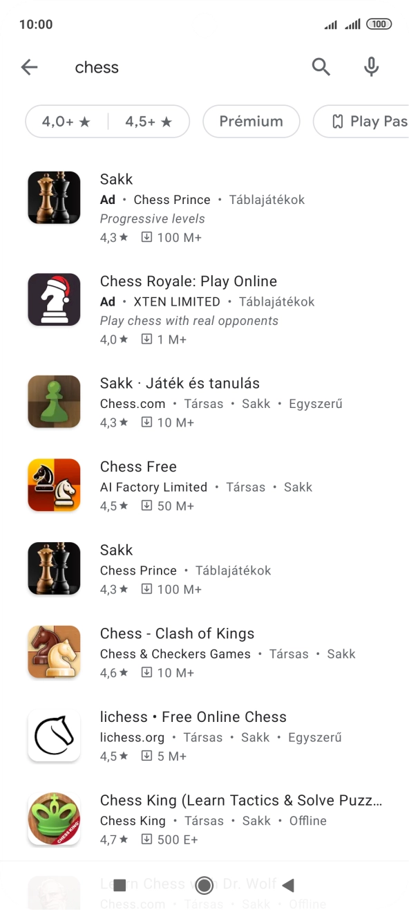 Kattints a kívánt alkalmazásra. Kattints a kívánt alkalmazásra.