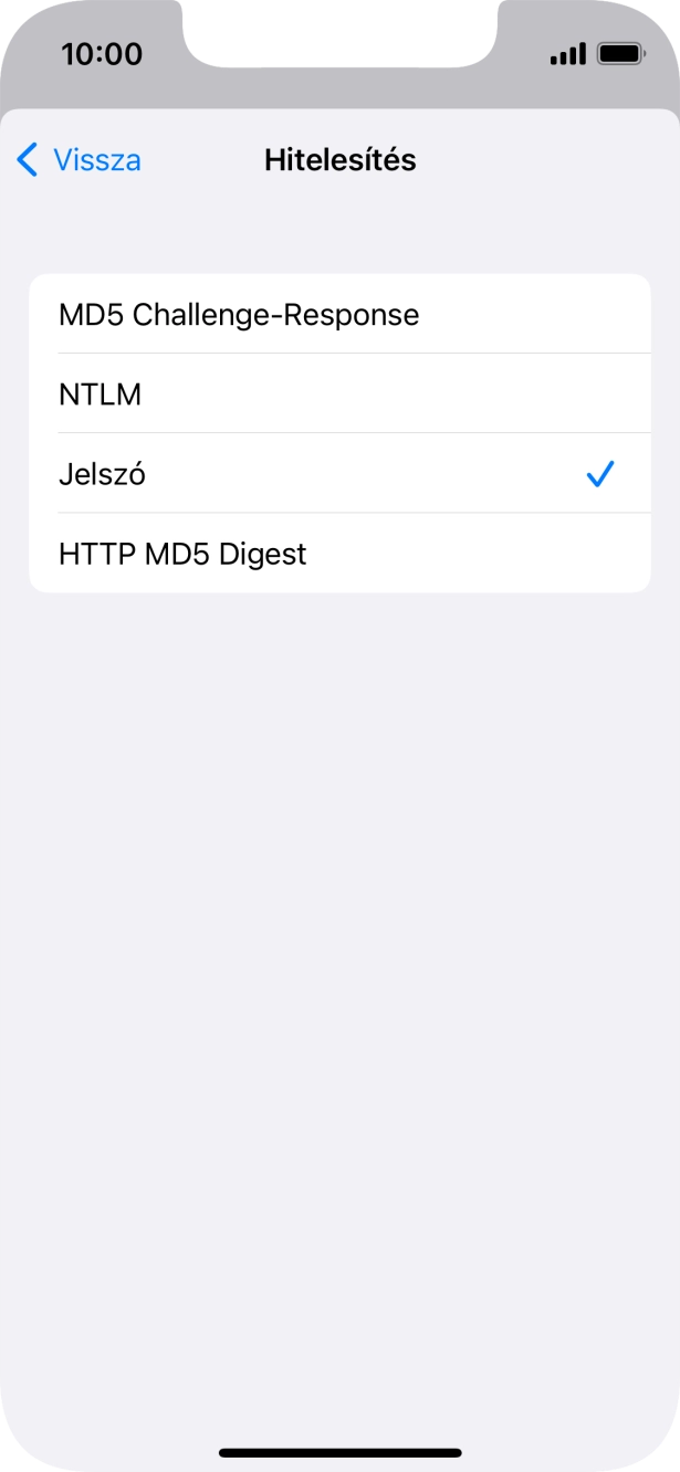 Válaszd a Jelszó lehetőséget.
