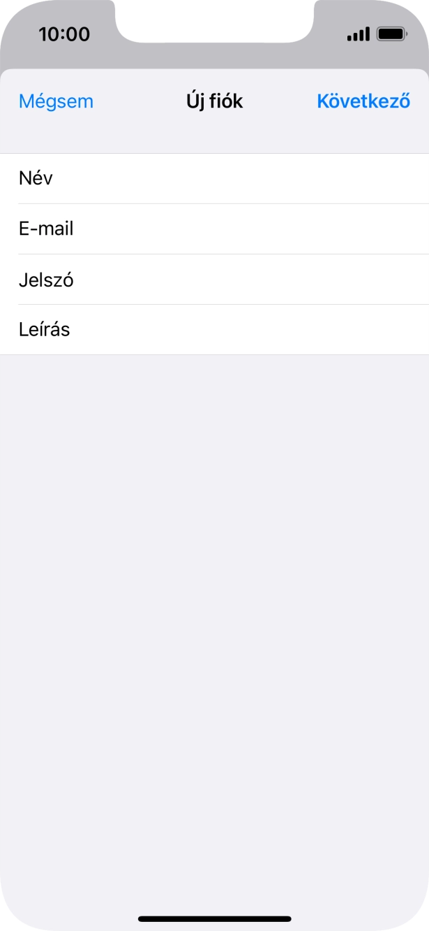 Kattints a Leírás mezőre, és írd be az e-mail-fiók kívánt nevét.