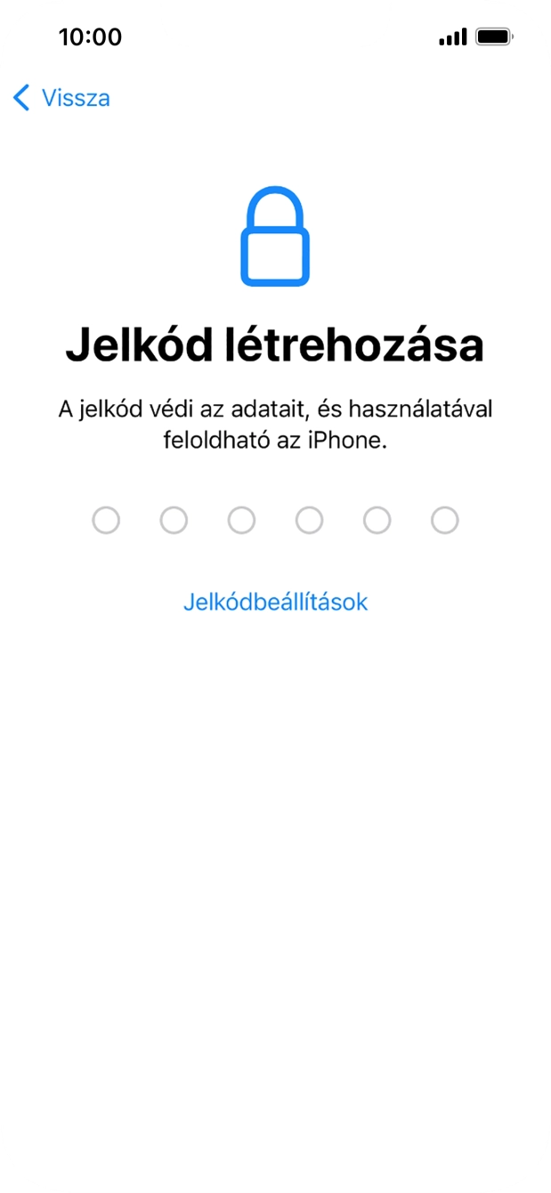 Válaszd a Jelkódbeállítások lehetőséget. Válaszd a Jelkódbeállítások lehetőséget.