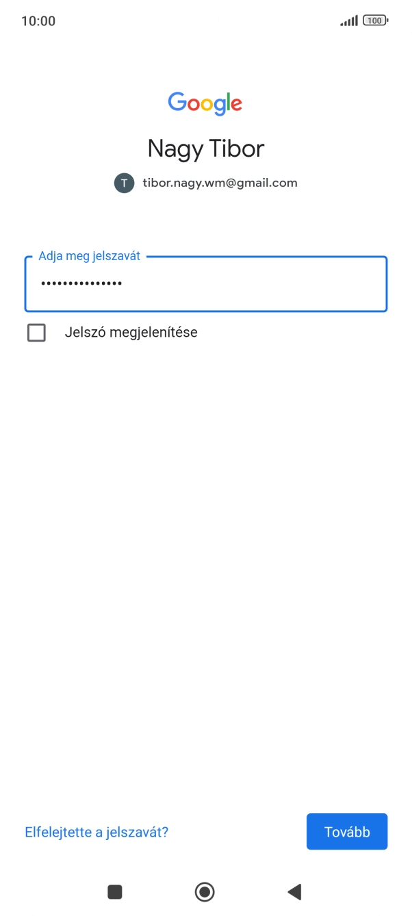 Válaszd a Tovább lehetőséget.