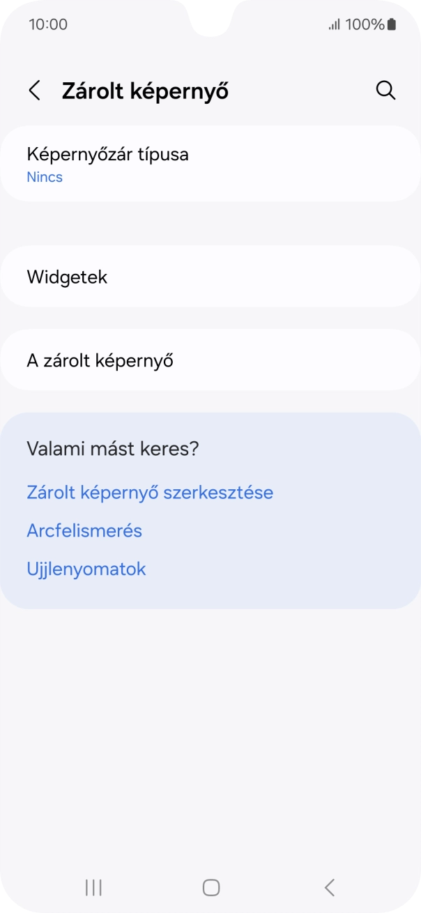 Válaszd a Képernyőzár típusa lehetőséget.