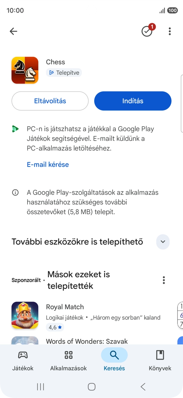 A befejezéshez, és ahhoz, hogy visszatérhess a főképernyőhöz, nyomd meg a főgombot.