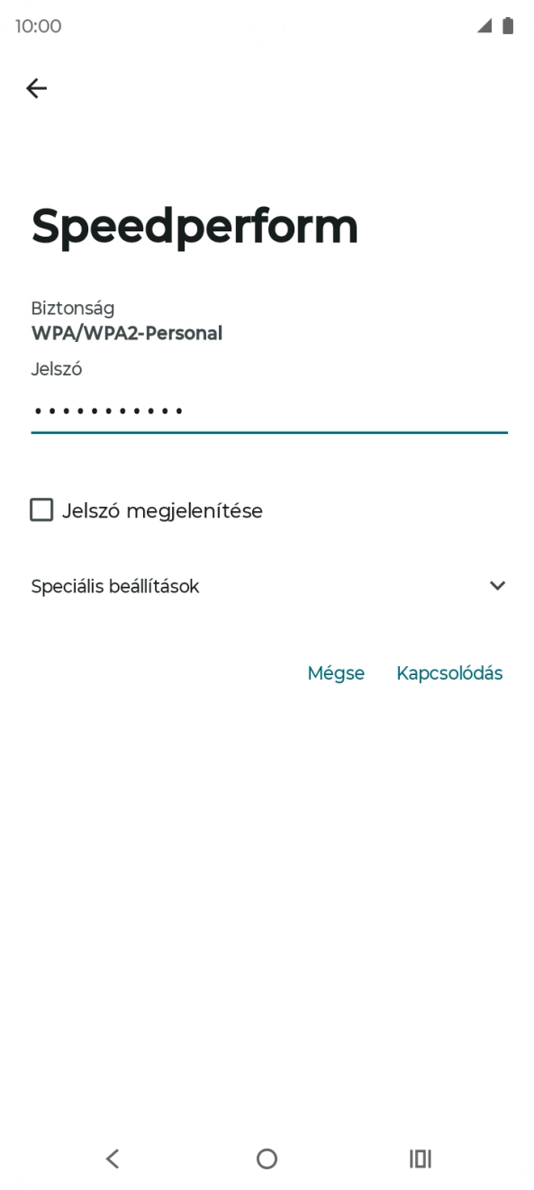 Írd be a Wi-Fi hálózatodhoz tartózó jelszót, és válaszd a Kapcsolódás lehetőséget. Írd be a Wi-Fi hálózatodhoz tartózó jelszót, és válaszd a Kapcsolódás lehetőséget.