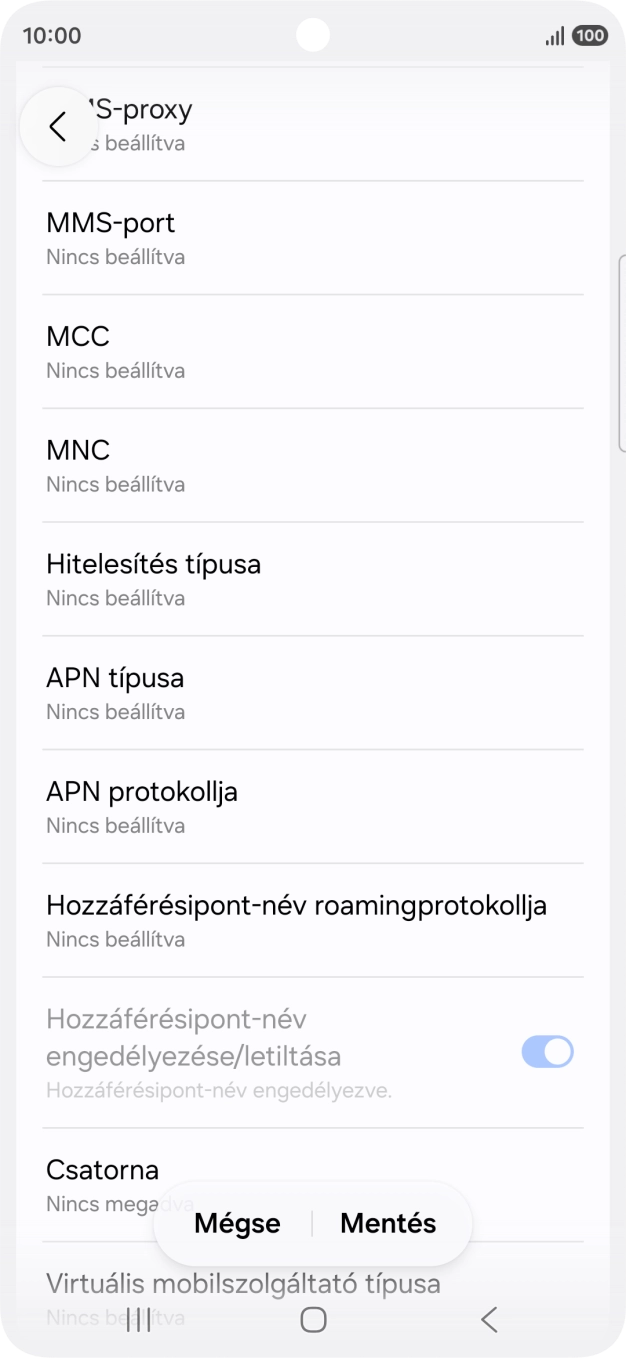Válaszd az MMS-port lehetőséget.