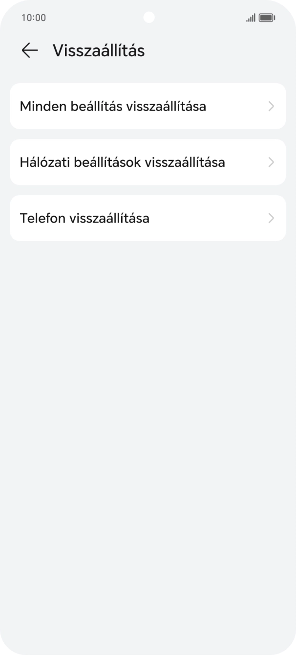 Válaszd a Telefon visszaállítása lehetőséget. Válaszd a Telefon visszaállítása lehetőséget.