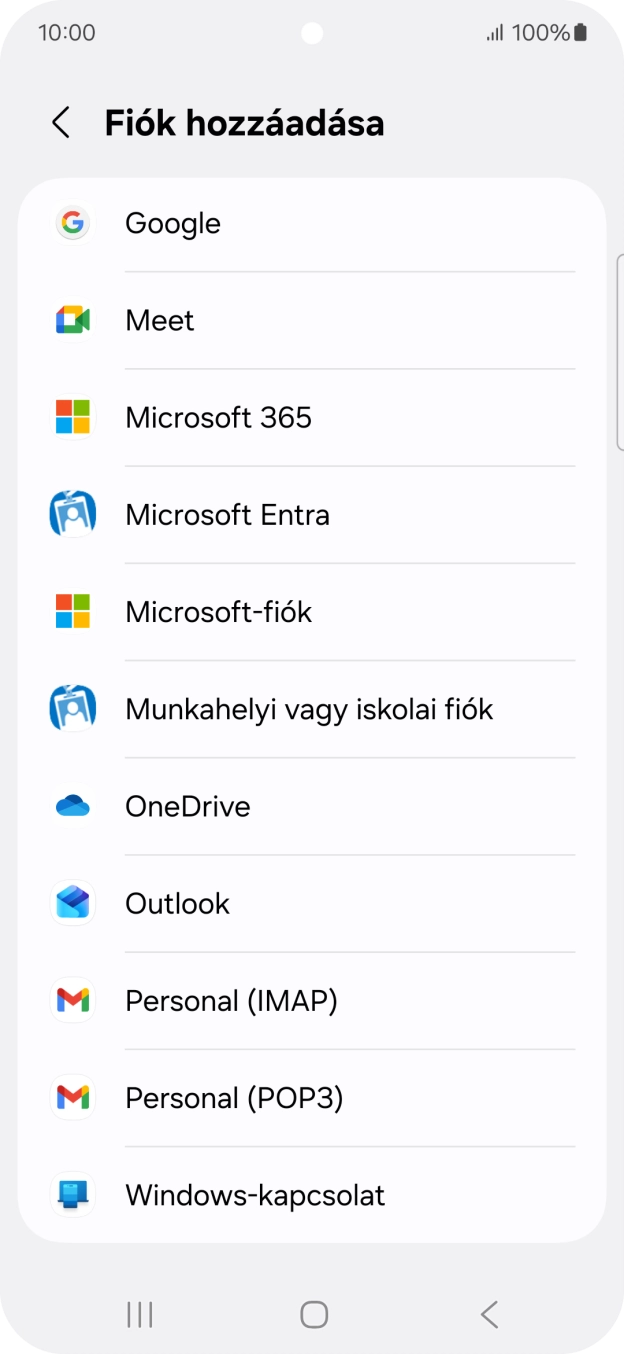 Válaszd a Google lehetőséget. Válaszd a Google lehetőséget.