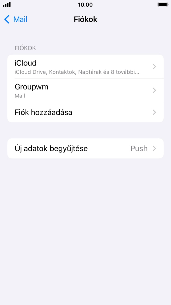 Kattints az imént létrehozott e-mail-fiók nevére.