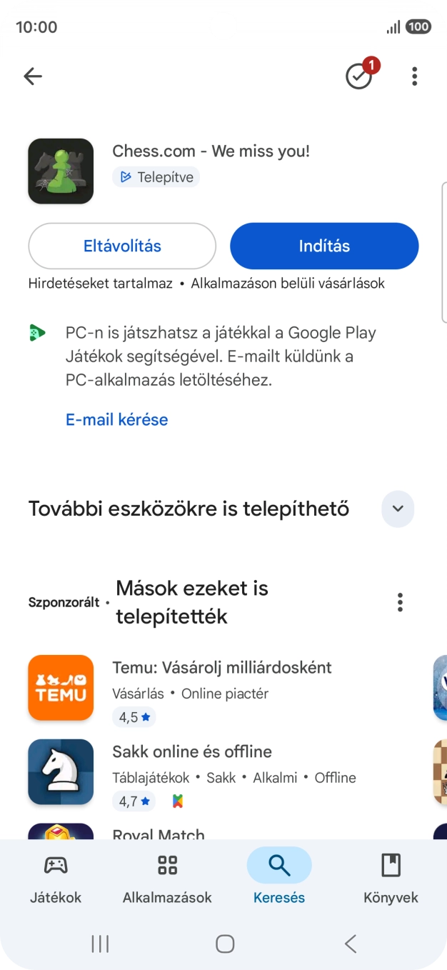 A befejezéshez, és ahhoz, hogy visszatérhess a főképernyőhöz, nyomd meg a főgombot.