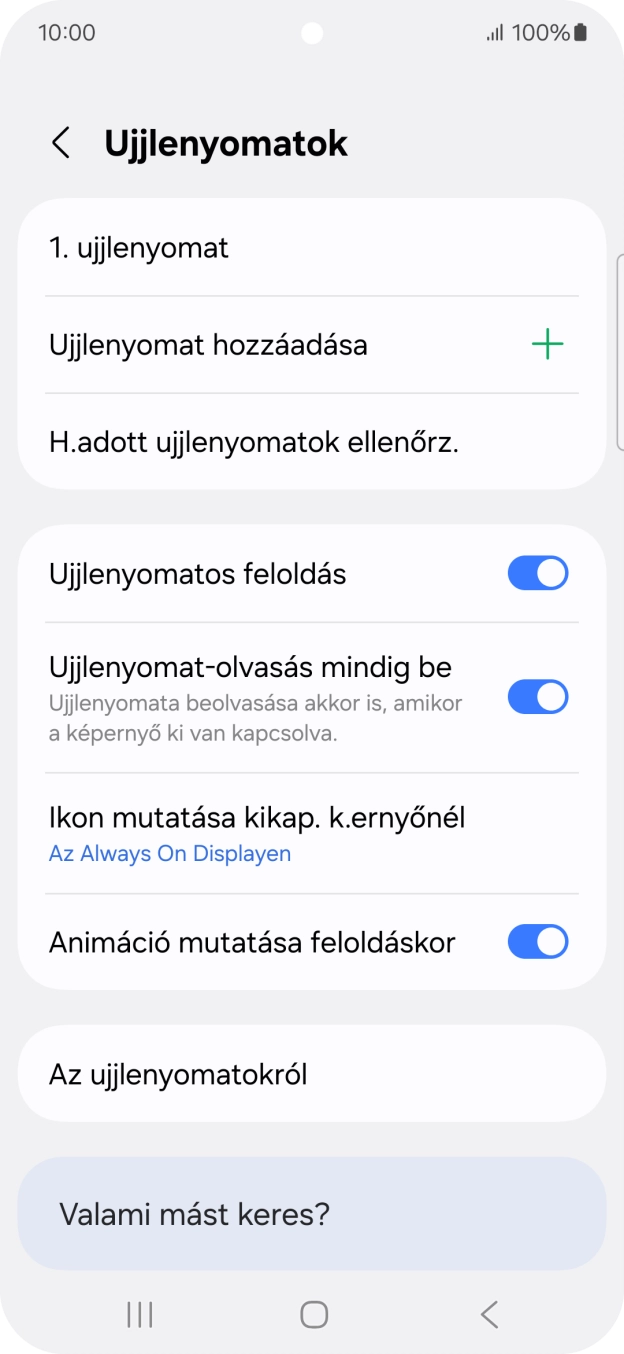 Válaszd a kívánt beállításokat a funkciók be- vagy kikapcsolásához. Válaszd a kívánt beállításokat a funkciók be- vagy kikapcsolásához.