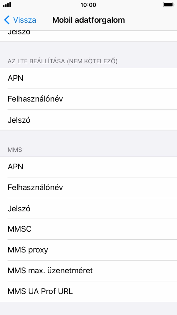 Válaszd az MMSC lehetőséget, és írd be azt, hogy http://mms.one.hu/servlets/mms.