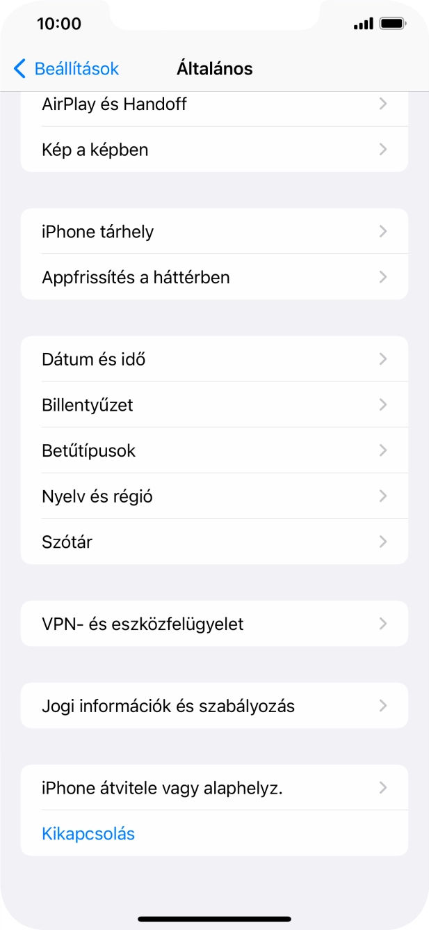 Válaszd az „iPhone átvitele vagy alaphelyz.” lehetőséget.