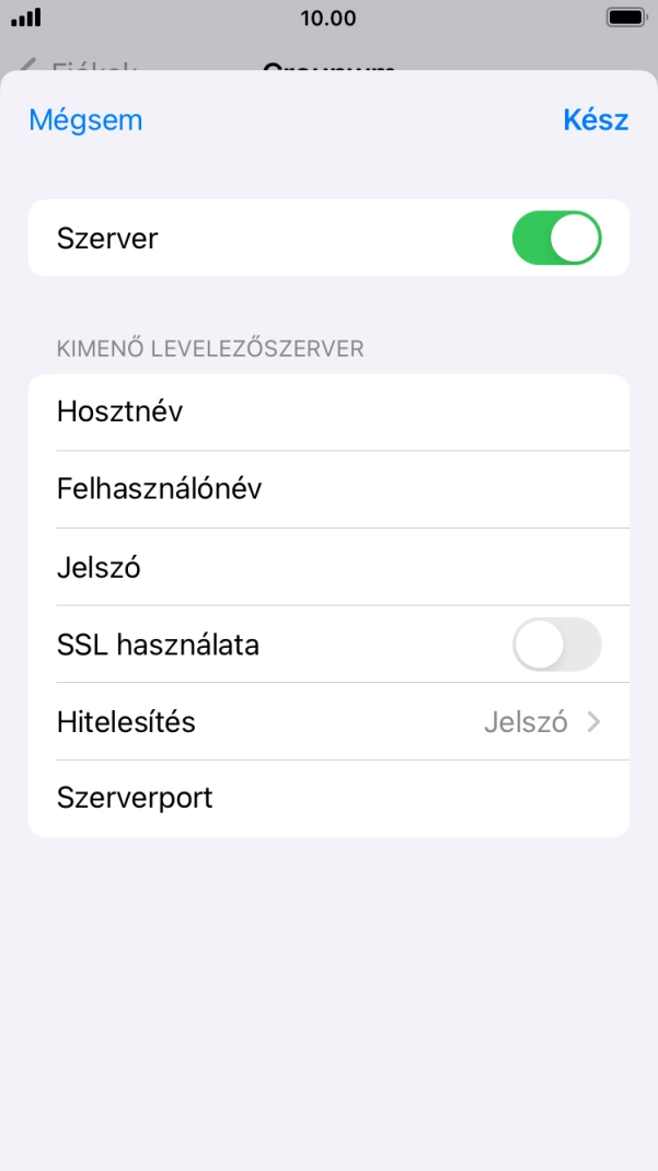 Kattints az „SSL használata” melletti csúszkára a funkció bekapcsolásához.